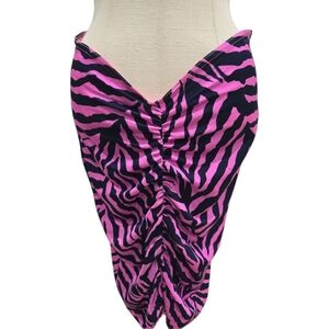 Y2K Strapless Pink Zebra Skirt Dress Cover-up